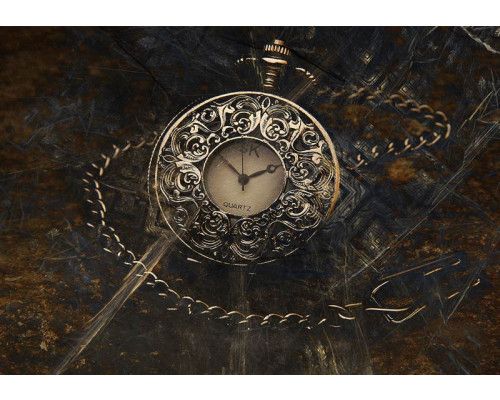 Fototapete einer antiken Taschenuhr, mit einem Vintage und alten Uhr Stil.