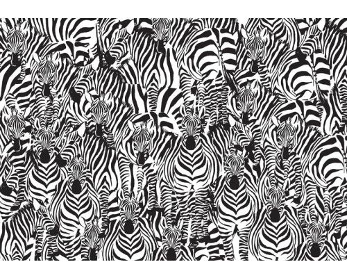 Mosaik eines Zebras, mit abstrakten Linien und detaillierten Mustern auf dieser einzigartigen und verspielten Fototapete.