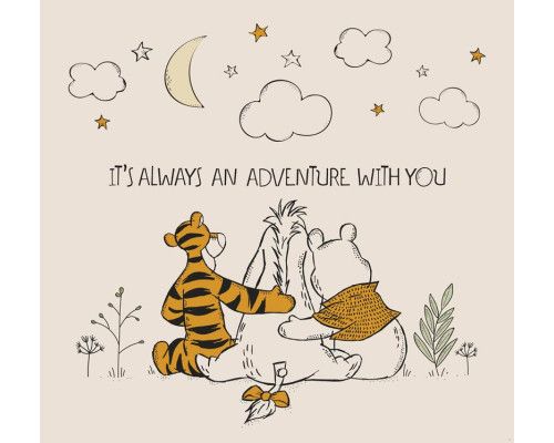 Winnie the Pooh Disney Fototapete mit Pooh und seinen Freunden, perfekt für ein verspieltes Zimmer.