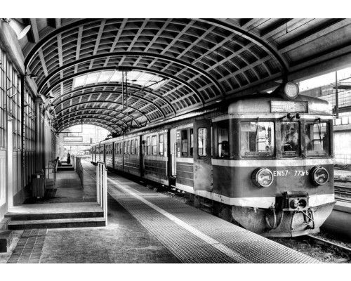 Fototapete eines Bahnhofs, klassisch und nostalgisch.