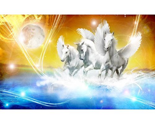 Einhorn Fototapete mit Einhörnern, magisch und verspielt.