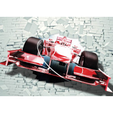 Fototapete mit einem roten Formel-1-Auto, schnell und sportlich.