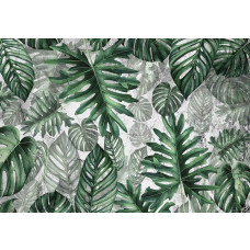 Fototapete Dschungelblätter, botanisches Design mit satten Grüntönen für eine tropische Dschungel-Zimmerdekoration.