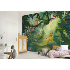 Fototapete König der Löwen von Disney mit einer Dschungelszene für das Kinderzimmer.