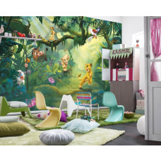 Fototapete König der Löwen von Disney mit einer Dschungelszene für das Kinderzimmer.