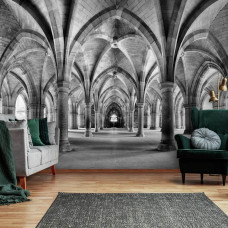 Fototapete eines 3D-Gebäudes mit Säulen für das Wohnzimmer.