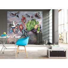 Eine Fototapete der Avengers in Street Revenge von Marvel, die im Kinderzimmer angezeigt werden kann.