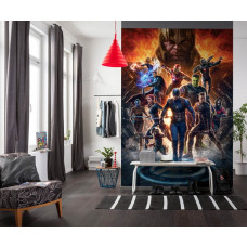 Eine Fototapete Avengers vs Thanos aus dem Marvel-Universum für das Kinderzimmer.