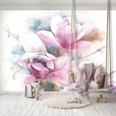 Eine Blumenmalerei-Fototapete für Schlafzimmer und Kinderzimmer.