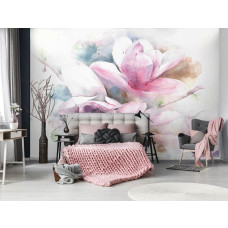 Eine Blumenmalerei-Fototapete für Wohnzimmer und Schlafzimmer.