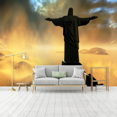 Eine Fototapete der Statue von Christus dem Erlöser für das Schlafzimmer.