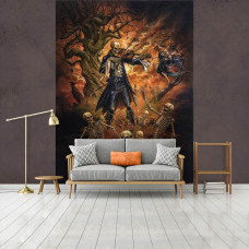 Fototapete "Danse Macabre" mit Totenköpfen für das Spielzimmer.