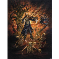 Fototapete "Danse Macabre" mit Totenköpfen, gothic und mysteriös.
