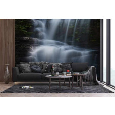 Fototapete Dark Waterfall mit dunklen Farben und Naturmotiv.