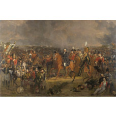 Fototapete der historischen Schlacht von Waterloo, gemalt von Jan Willem Pieneman.