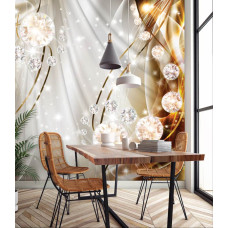 Fototapete mit Diamanten auf einem goldenen Hintergrund für die Küche.