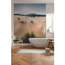 Eine Fototapete von Dünen und Meer Strand, perfekt für ein Badezimmer.