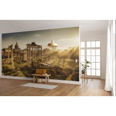 Eine Fototapete des Forum Romanum in Rom im Wohnzimmer.