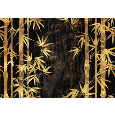 Fototapete aus goldenem Bambus, mit einem luxuriösen und ruhigen Look.