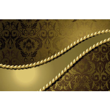 Eine goldene Ornament-Fototapete, mit einem modernen und luxuriösen Look, perfekt für einen anspruchsvollen Raum.