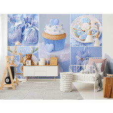 Eine Fototapete mit 'It's a boy' für das Babyzimmer.