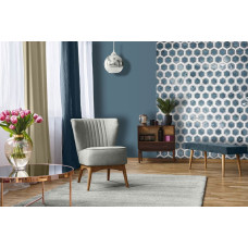 Fototapete mit blauen Sechseckfliesen mit 3D-Effekt im Schlafzimmer.