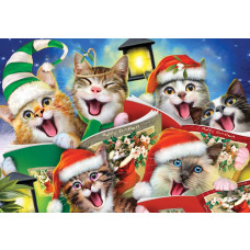 Lustige Katzen mit Weihnachtsthema, Fototapete mit einem verspielten und festlichen Look.