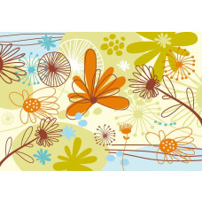 Abstraktes Ornament mit Blumenmuster auf Fototapete.