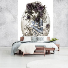 Eine Fototapete mit dem Titel "Les Belles Dames de la Rose" für das Schlafzimmer.