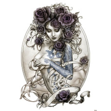 eine Fototapete mit dem Titel "Les Belles Dames de la Rose", klassischer Rosenprint.