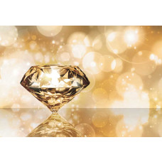 Luxuriöse Diamant-Fototapete mit einer luxuriösen Darstellung von Diamanten in Gold und Weiß, perfekt für eine elegante Atmosphäre.