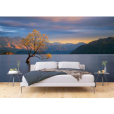Fototapete magischer Sonnenuntergang am Bergsee im Schlafzimmer.Fototapete magischer Sonnenuntergang am Bergsee im Wohnzimmer mit Vliestapete.