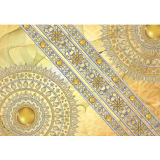 Ein halbes goldenes Mandala, indisches Muster in einer abstrakten Fototapete mit raffinierten Details...
