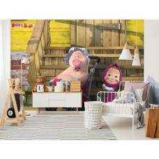 Eine Fototapete von Mascha und dem Bären für ein Babyzimmer mit Vliestapete.