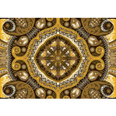 Gold und gelbes Mosaikmuster, abstrakte Fototapete mit geometrischen Formen für einen modernen Raum.
