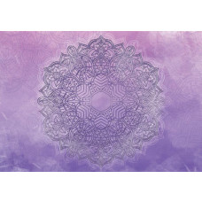 Violettes Mandala auf Fototapete in violetten Tönen, im Stil abstrakter Kunst.