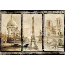 Eiffelturm-Fototapete mit einem Vintage-Look des ikonischen Pariser Monuments, perfekt für Frankreich-Liebhaber.