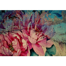 Fototapete mit Pfingstrosen, farbenfrohes und raffiniertes Blumendesign.