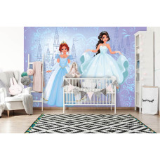 Eine Fototapete mit einer Prinzessin Ball Schloss für Kinderzimmer und Babyzimmer.