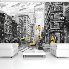 Eine Fototapete von New York als ein Kunstwerk, ideal für das Wohnzimmer.