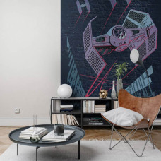 Eine klassische Star Wars Fototapete mit dem kultigen TIE Fighter in Aktion.