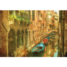 Venedig Malerei Fototapete mit Gondeln und Kanälen, künstlerisch und stimmungsvoll.