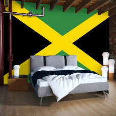 Eine Fototapete mit der Flagge von Jamaika für das Schlafzimmer.