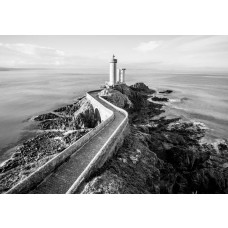 Fototapete mit einem Leuchtturm am Meer, malerische Landschaft Bild.