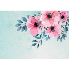Fototapete mit Aquarellblumen, weiche Aquarelltöne, die einen ruhigen und raffinierten Look bieten.