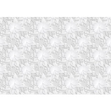 Silbernes Blumenmuster, abstrakte und kunstvolle Fototapete für einen modernen und eleganten Raum.