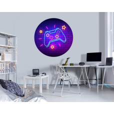 Ein Spieltapetenkreis mit einem dynamischen Design für ein Spielzimmer im Jugendzimmer.