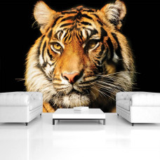 Fototapete mit einem Tiger für das Schlafzimmer.