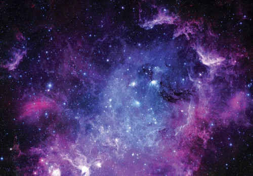 Galaxie Fototapete des Universums, Weltraumthema mit Sternen und Planeten für eine faszinierende und verträumte Atmosphäre.