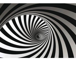 3D Fototapete Spirale schwarz/weiß